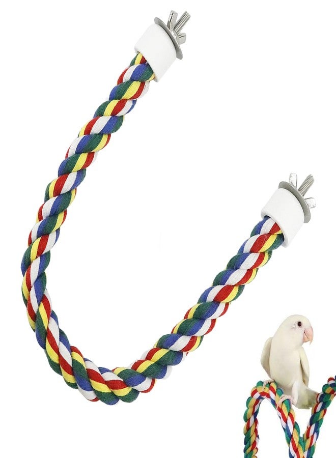 LCJAOF Bird Rope Perch - 40CM/15.7inch Colorful Perches Climbing Standing Bungee Rope Perches Chew Toys for Cockatiels Parrots - Image 1